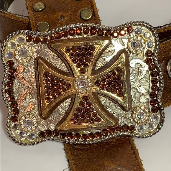 Michelle Monroe Rhinestone Hobo Cross Belt - Picture 2 of 8